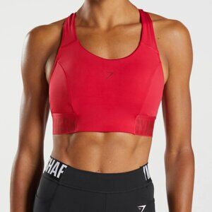 Womens Gymshark Training Brandmark Sports Bra Red Padded Size Medium